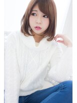 アンジュ ヘアー(Ange hair)&nbsp;アンジュヘアー　大人かわいい　流し前髪ワンカール　スタイル