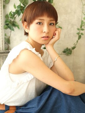 と和×美髪クリニック 巣鴨店 マッシュバングのヘルシーショート★オレンジベージュ【巣鴨店】