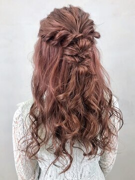 アルバム 銀座(ALBUM GINZA) ハーフアップ_ローライトスリークボブ厚めバング_ba284301