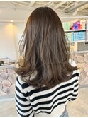 ハイライト白髪ぼかし/レイヤーカット/イメチェンこなれミディ