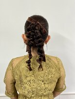 ヘアセット 結婚式セット ヘアアレンジ リボンアレンジ