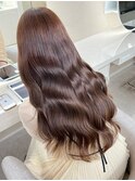 ダブルカラー外ハネボブインナーカラーハイライトケアブリーチ