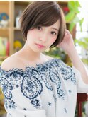 斜めバング前下がり黒髪アッシュショートボブc6大宮20代30代40代