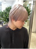 メンズハイトーン/エンドカラー/ミルクティー/マッシュウルフ