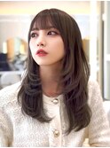韓国ヘア 2wayバング  レイヤーカット くびれヘア  顔周り/