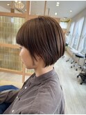 大人ガーリー チョコレート プリカール 小顔 丸みショートボブ