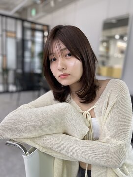 ディジョン 自由ヶ丘(Dijon) 韓国顔まわりレイヤーカットグレージュオリーブベージュブラウン