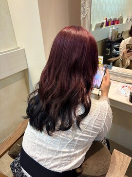 シエル バイ ケンジ 登戸 生田(CIEL by KENJE) [ブリーチあり]ボルドーカラー/デザインカラー