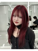 落ちる赤×ロングレイヤー