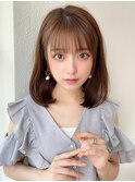 ナチュラル可愛いミディアムヘアスタイル