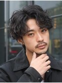 札幌メンズパーマシャドウパーマルーズパーマセンターパート緩め
