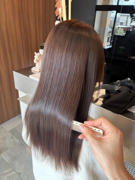 アース コアフュール ボーテ 藤枝店(EARTH coiffure beaute) ロングストレート×髪質改善×モカブラウン