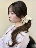 >>お顔をカバーする似合わせカット◎オリーブベージュで透明感♪
