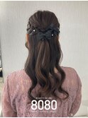 ねじりハーフアップ
