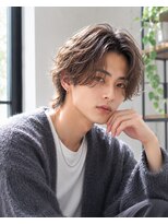MEN's Baguz MEN'Sカット/ MEN'Sパーマ/ MEN'Sカラー 韓国フェザーパーマ×ミディアムレイヤー×センターパート