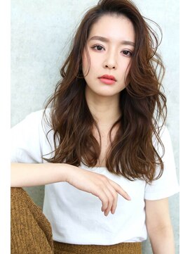 ブラン 梅田(Blanc) 【Blanc/梅田】無造作カール＿くびれセミディ＿斜めバングha