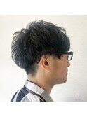 マッシュ × パーマ