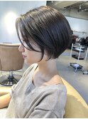 大人可愛い丸みショートハンサムショート黒髪ショート