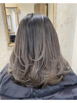 ファンド 千葉(fand) レイヤー×バレイヤージュ/ハイライト/大人ミディアム/髪質改善