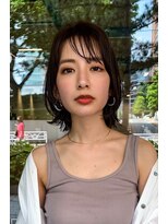 ハバナ 渋谷(HAVANA) 20代30代大人可愛いグレージュカラー斜めバングショートボブ