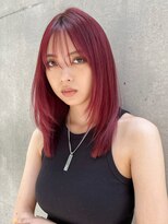 ニューヨークニューヨーク イオンスタイル東淀川店(NYNY)&nbsp;レイヤーカット×レッドカラー