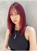 レイヤーカット×レッドカラー