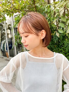 アンバー 池袋(amber) 切りっぱなしボブ/ハイトーンカラー/縮毛矯正[池袋駅]