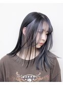 インナーカラー#切りっぱなしボブ#ケアブリーチ#ダブルカラー