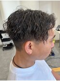波巻きパーマメンズパーマメンズヘアツーブロックツイストパーマ