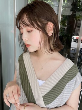 サイン 表参道(SIGN) 韓国ヘアーハッシュカットレイヤーカットグレージュブリーチ無し