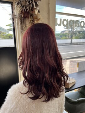 ボアップ 新居浜店(boappu) #ワインレッド#ブリーチなしカラー