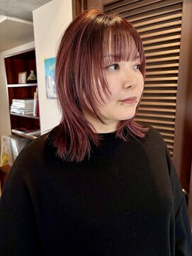 エンベロープス 中目黒(Envelopes) ボルドーカラー/ワインレッド/レイヤーボブ/レイヤーカット