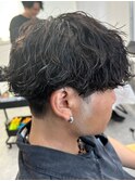 栃木メンズパーマメンズカットセンターパートメンズマッシュ緩め