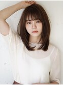 ナチュラルストレートのミディアムレイヤー/髪質改善/モテ髪