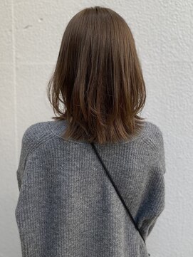 サロン ハナノ(Salon Hanano) ミディアムレイヤーカットオリーブベージュ赤み消しカラー