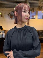 ジル ヘアデザイン ナンバ(JILL Hair Design NAMBA)&nbsp;チェリーブラウン/外はねボブ/切りっぱなしボブ／難波／大人ボブ