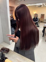 エクラ(ECLAT)&nbsp;縮毛矯正+ブリーチなしのボルドーカラー♪