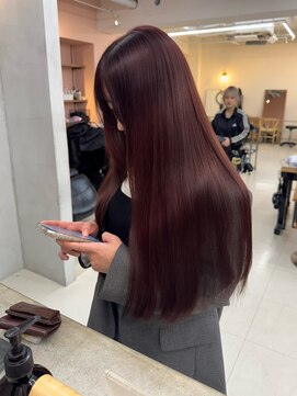 エクラ(ECLAT) 縮毛矯正+ブリーチなしのボルドーカラー♪