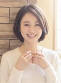 30代40代大人可愛いボブ　ワンカール　ひし形