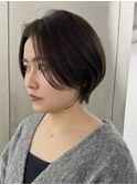 大人可愛いハンサムショート丸みショート毛流れ柔らか質感