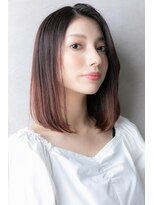 カバーヘア ブリス 大宮西口(COVER HAIR bliss)&nbsp;大人可愛いかきあげバングxバイカラー小顔前下がりロブヘアZ大宮