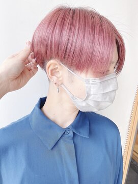 モリオフロムロンドン 原宿本店(morio from London) 【morio 原宿】刈り上げハンサムショート ハイトーンピンク