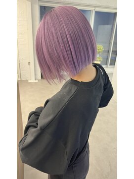 エイト プラット 渋谷2号店(EIGHT plat) 切りっぱなしボブ/ラベンダーカラー/ハイトーンカラー