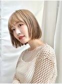 【修】20代30代40代◎透明感カラー×韓国切りぱなしボブ