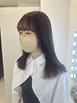 アルーシェウィズスカイ 原宿(Alushe with Sky) ピンクブラウン/ダブルカラー/ケアブリーチ/韓国風スタイル