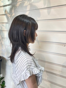 ラコスタ(LaCosTa) レイヤーカット姫カットフェイスレイヤー×黒髪暗髪