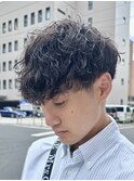 メンズマッシュパーマニュアンスパーマスパイラルパーマ刈り上げ