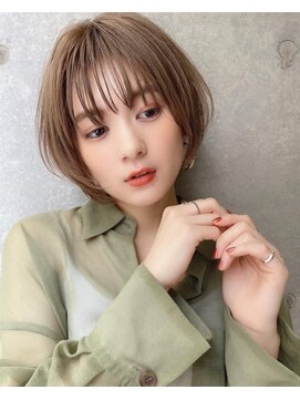 エニ 自由が丘(ENi) 黒髪/グレーベージュ/レイヤーロング/前髪パーマ[自由が丘駅]