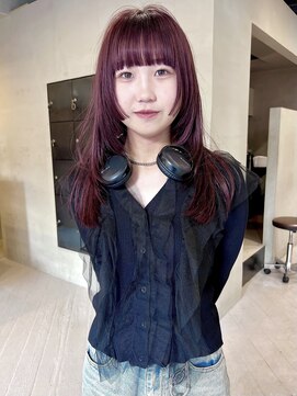 ヘアー アイス ルーチェ(HAIR ICI LUCE) ボルドー/ブリーチ無し/姫カット/レイヤーカット/ウルフ/城倉