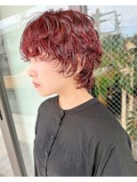 暖色パーマショートウルフパーマプードルパーマ